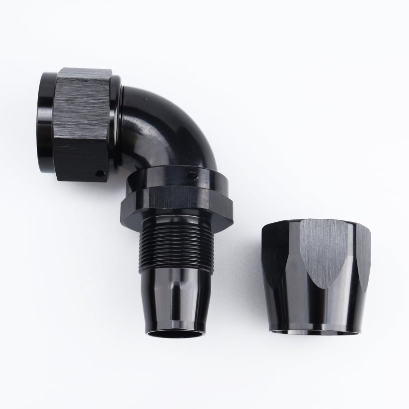 AC PERFORMANCE -16 AN 90 Degree Swivel One Piece Full Flow Hose End Fitting, Black Aluminum - Image 4